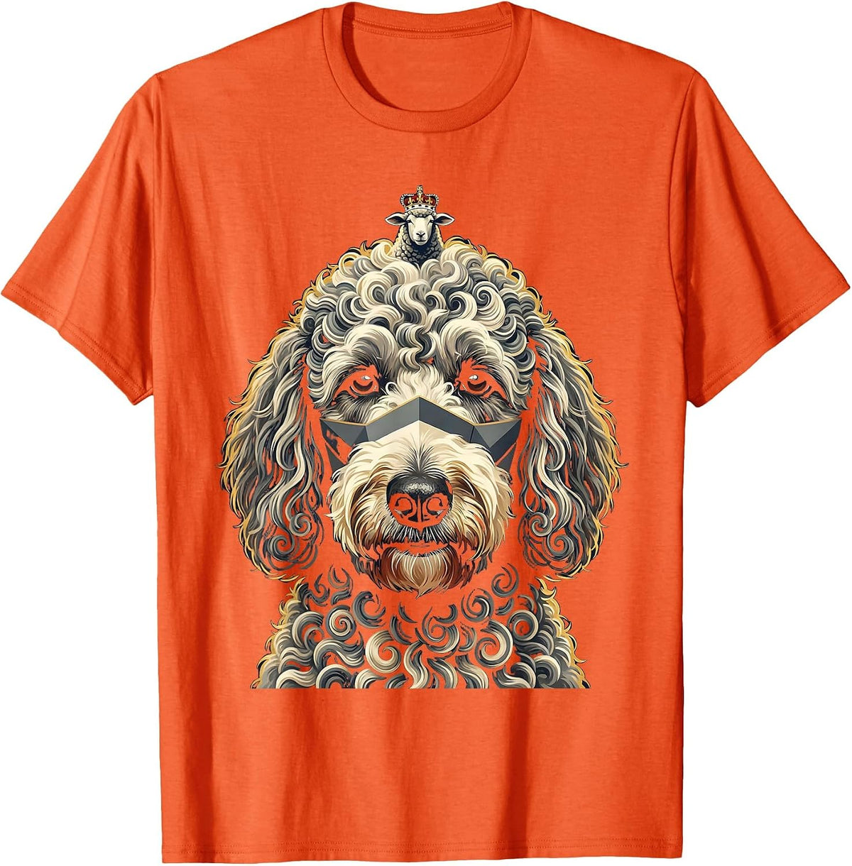 Men's Sheepadoodle Breed Owner Humor Doodle Dog Lover T-Shirt - Orange