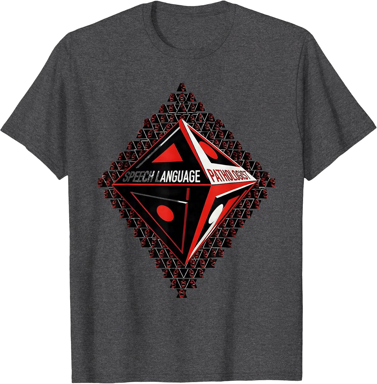 Speech Language Pathologist Retro Modernist SLP Professional T-Shirt - Dark Heather Grey
