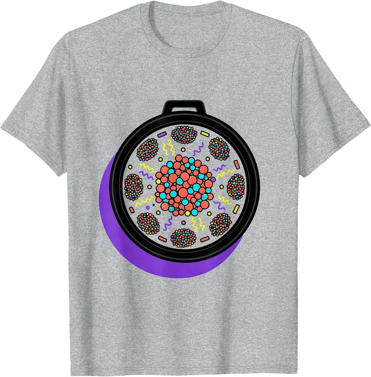 Men's Petri Dish Bacteria Culture Science Illustration T-Shirt - Heather Grey