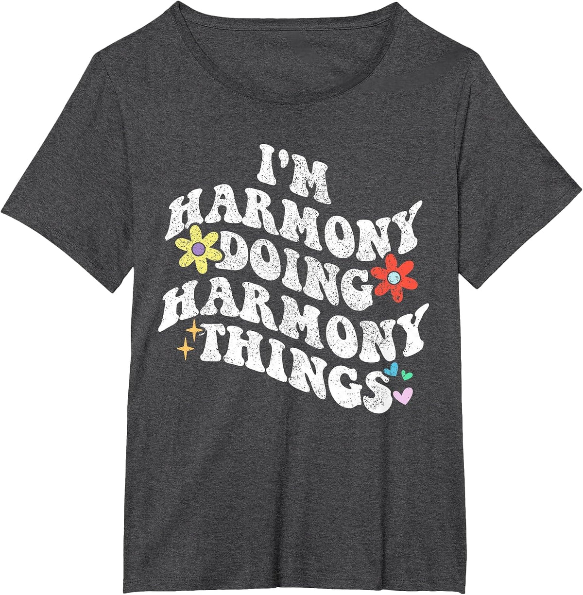 Retro Groovy Im Harmony Doing Harmony Things Funny Mother's T-Shirt - Dark Heather Grey