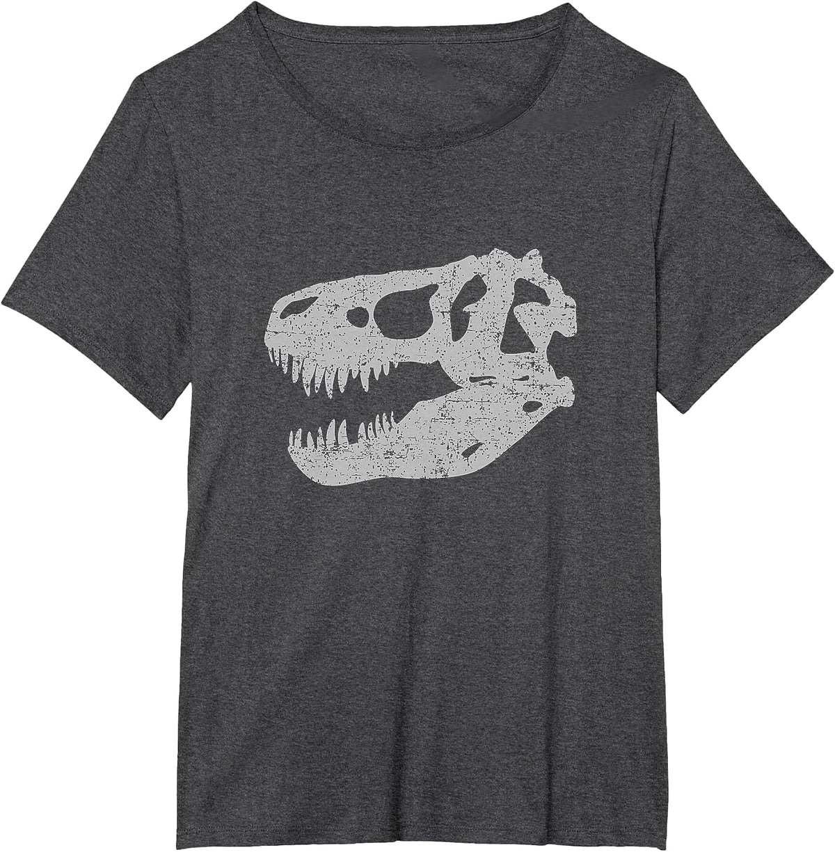 T-REX Skull T-Shirt Tyrannosaurus Rex Dinosaur Fossil Shirt T-Shirt - Dark Heather Grey