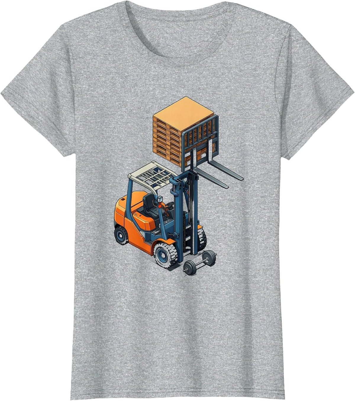 Forklift Art Funny Forklift Operator Warehouse Worker T-Shirt - Heather Grey