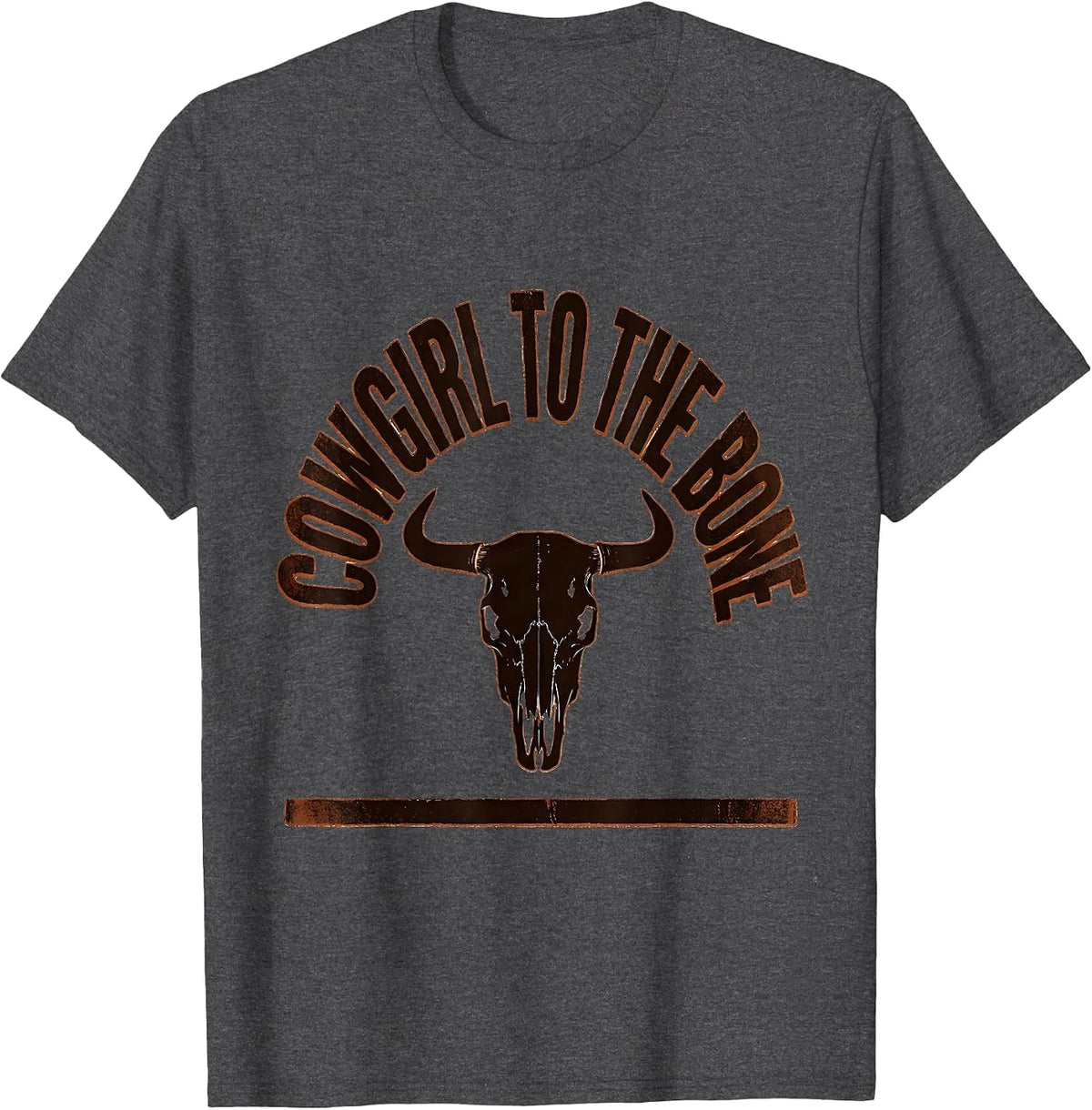 Cowgirl To The Bone Vintage Western Rodeo Pride T-Shirt - Dark Heather Grey