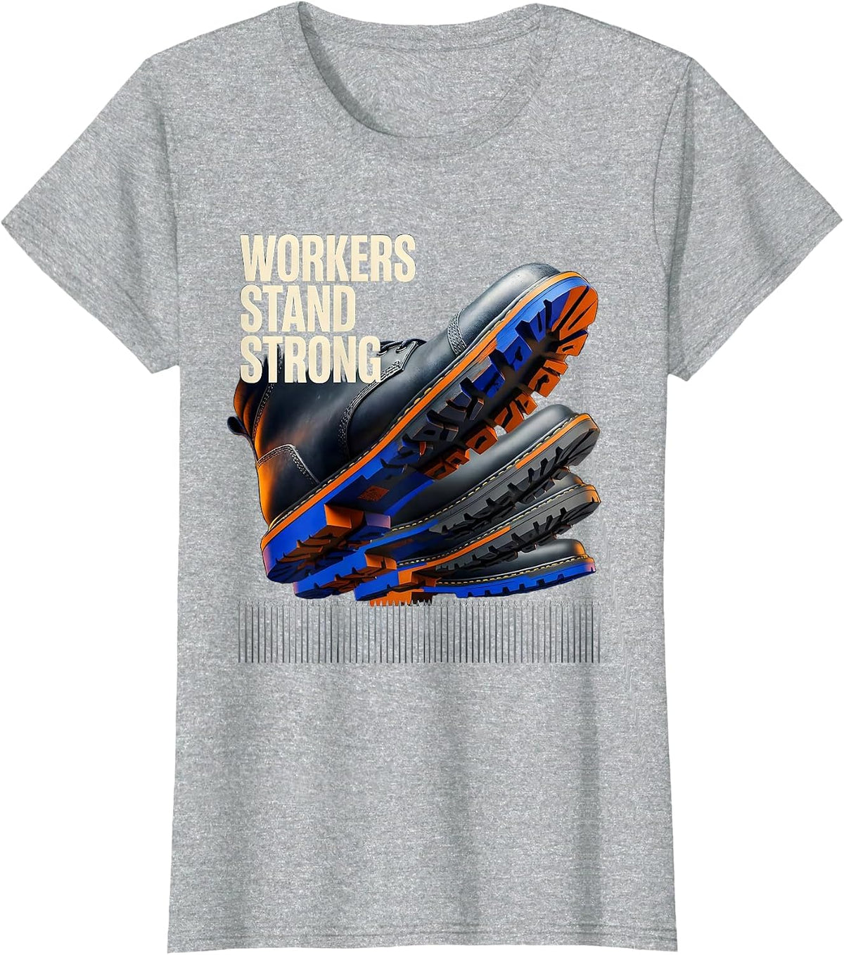 Workers Stand Strong Futurist Dynamism Union Worker Labor T-Shirt - Heather Grey