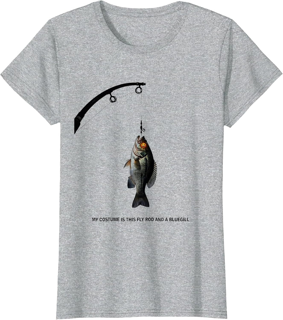 My Costume Is This Fly Rod And A Bluegill Halloween T-Shirt - Heather Grey