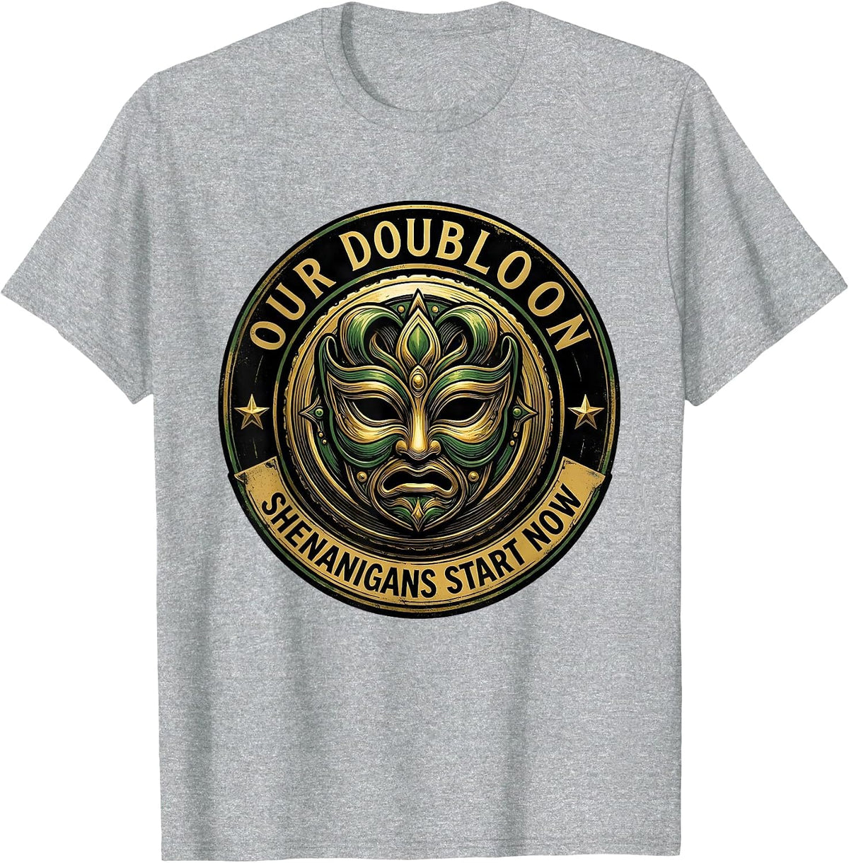 Men's Our Doubloon Shenanigans Start Now Mardi Gras Carnival Party T-Shirt - Heather Grey
