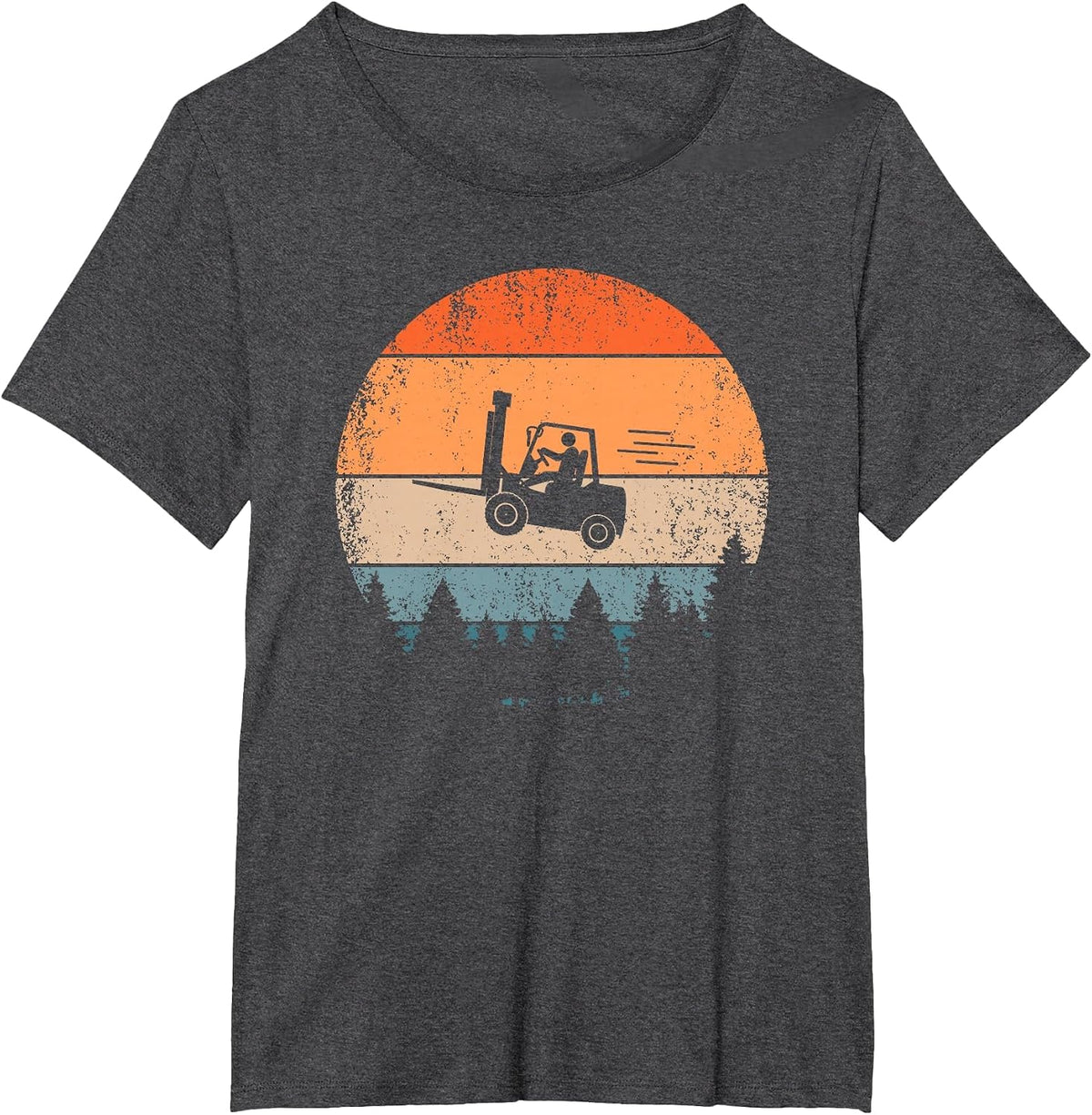 Forklift Driver | Flying Forklifter | Retro Fork-Lift Truck T-Shirt - Dark Heather Grey