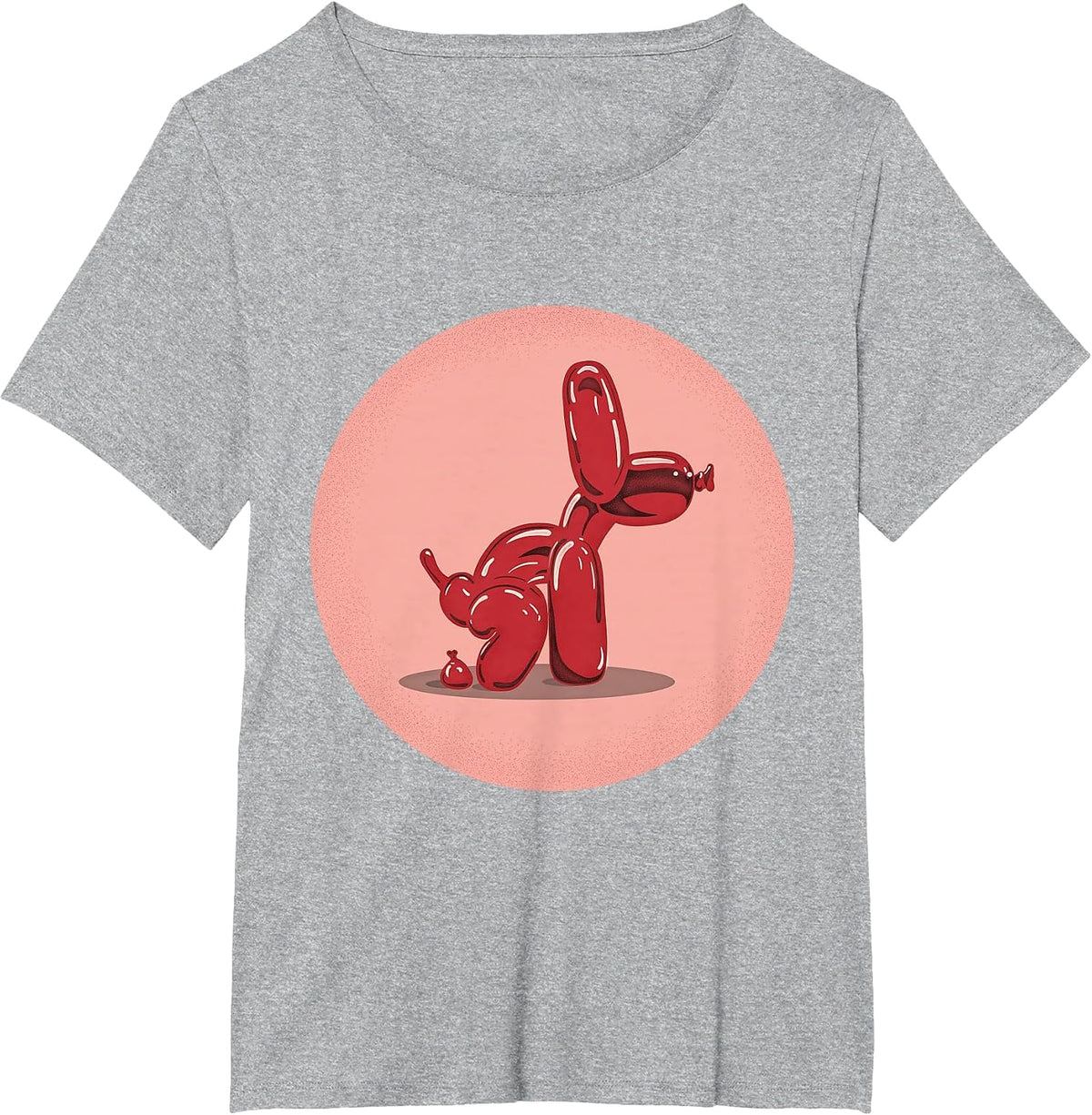 Funny Balloon Dog Pooping Vintage Style T-Shirt - Heather Grey