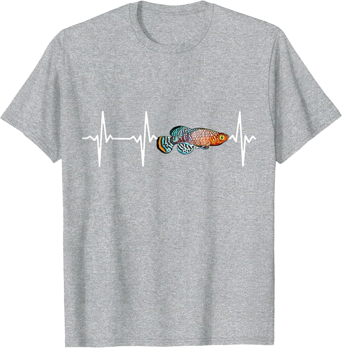 Killifish Heartbeat for Fishkeeping Aquarium Lovers T-Shirt - Heather Grey