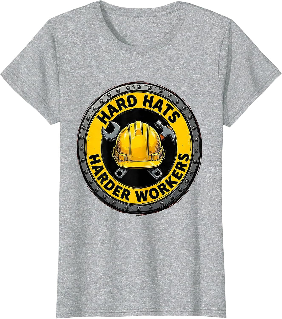 Women's Hard Hats Harder Workers Blue Collar Pride T-Shirt - Heather Grey