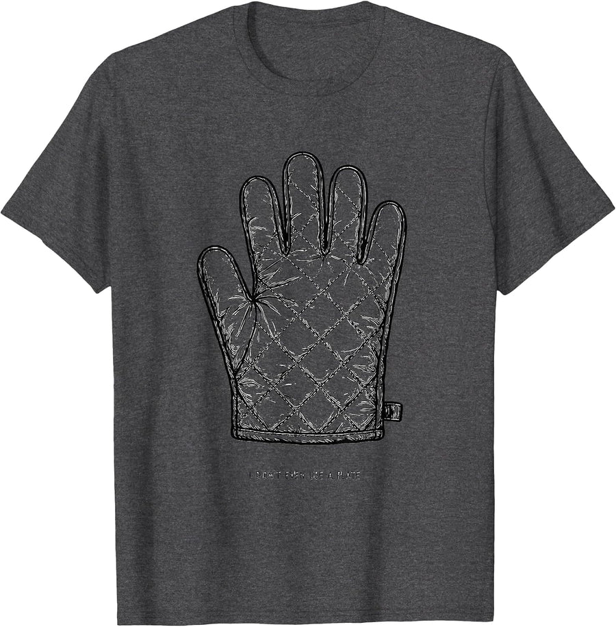 Men's I Didn't Even Use A Plate Funny Thanksgiving Family Crew T-Shirt - Dark Heather Grey