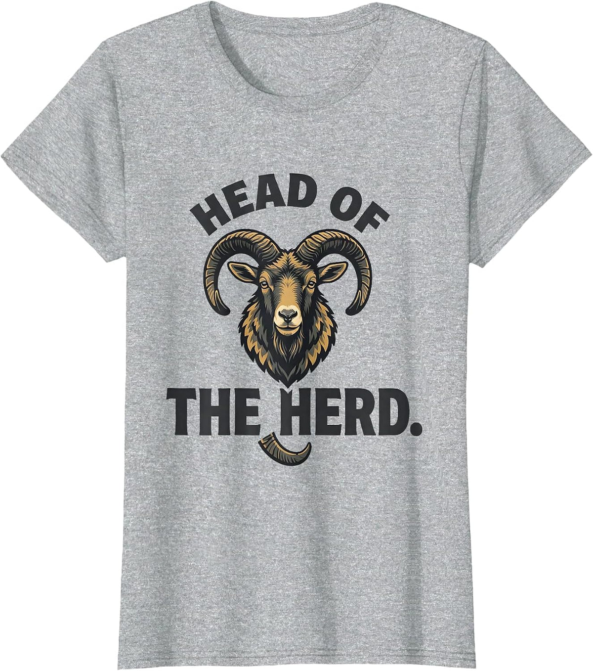 Head Of The Herd Funny Goat Costume Farm Animal Humor T-Shirt - Heather Grey