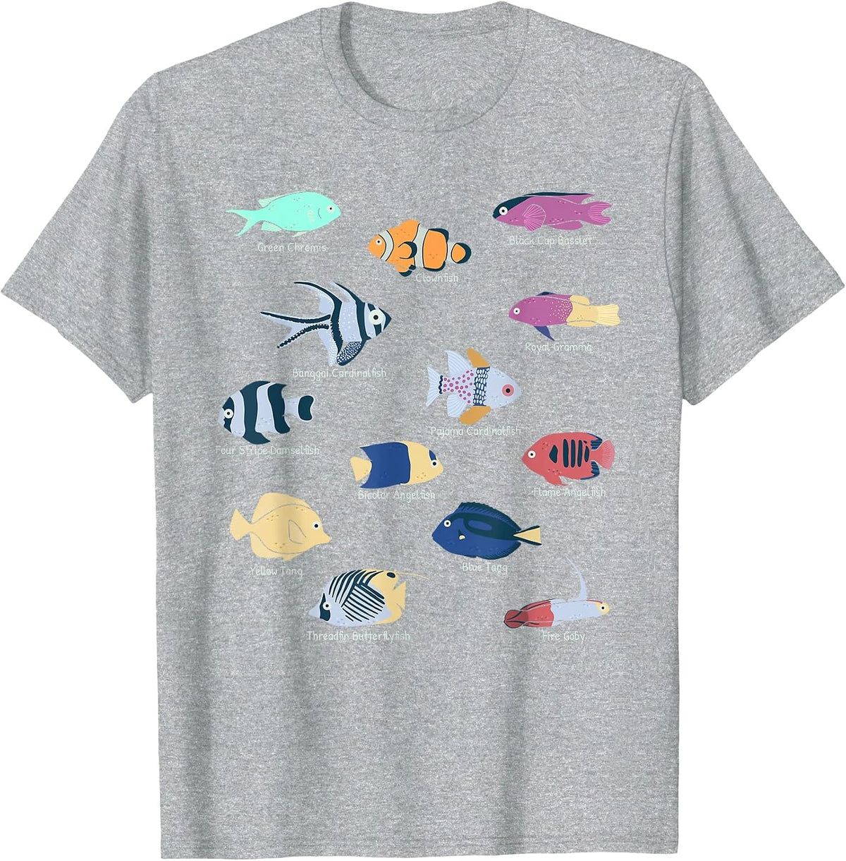 Coral Reefs Tropical Fishes in Reef Aquariums Fish Tank T-Shirt - Heather Grey
