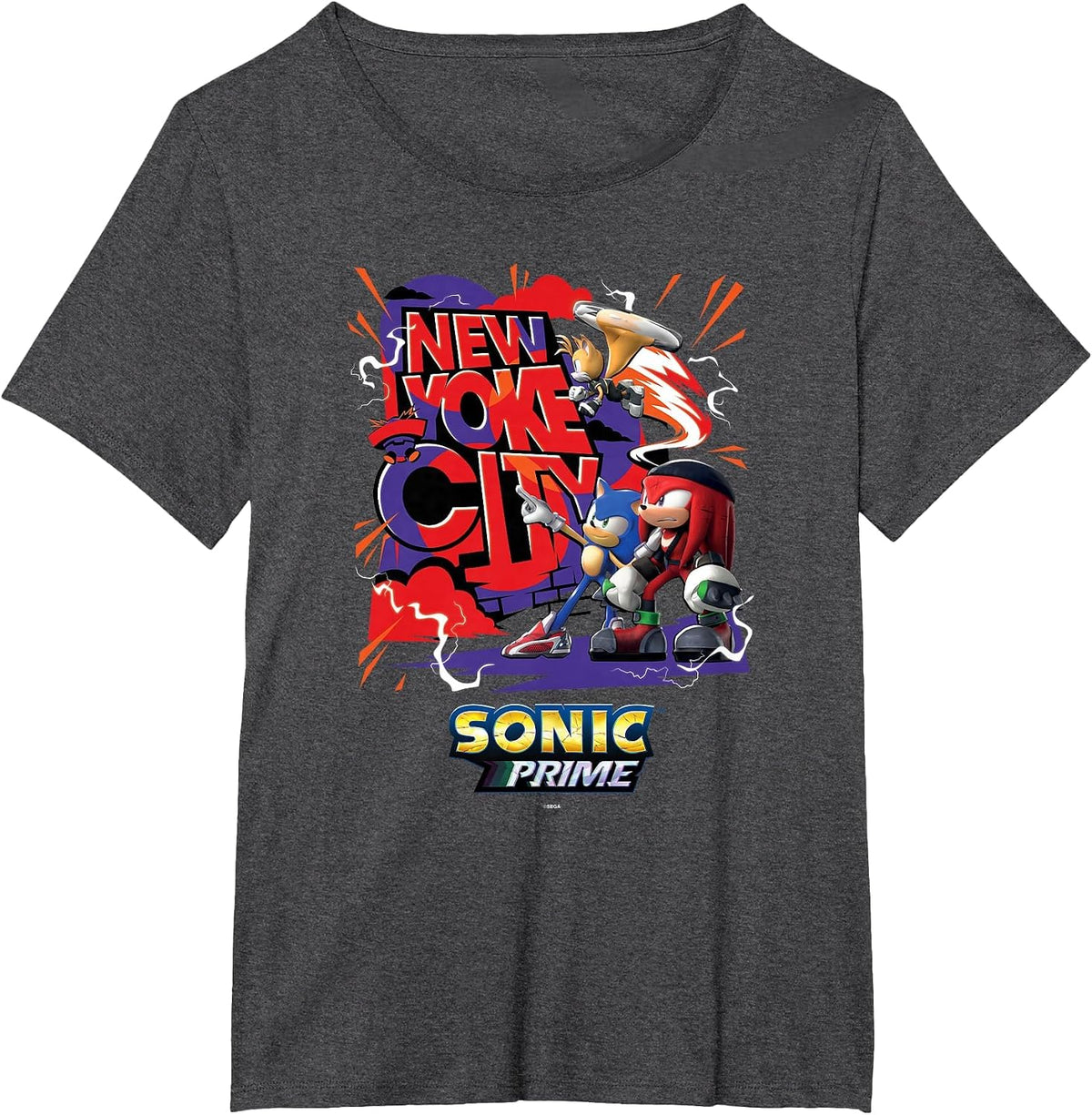 Sonic the Hedgehog, Sonic Prime - New Yoke City Trio T-Shirt - Dark Heather Grey
