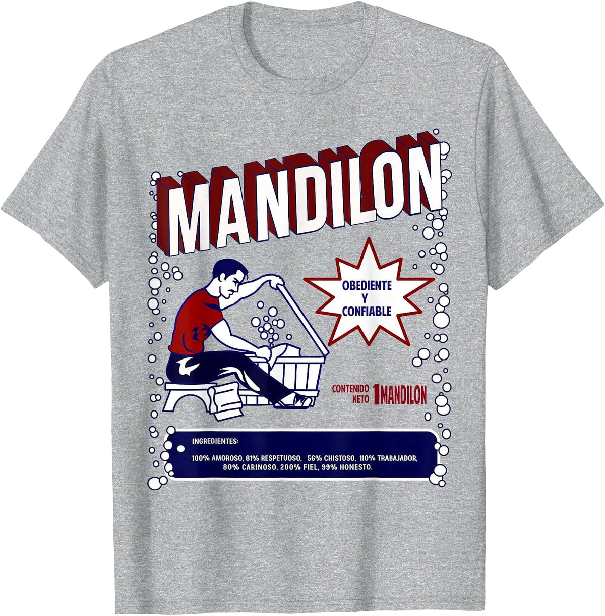 Mandilon Funny Mexican Dad T-Shirt - Heather Grey