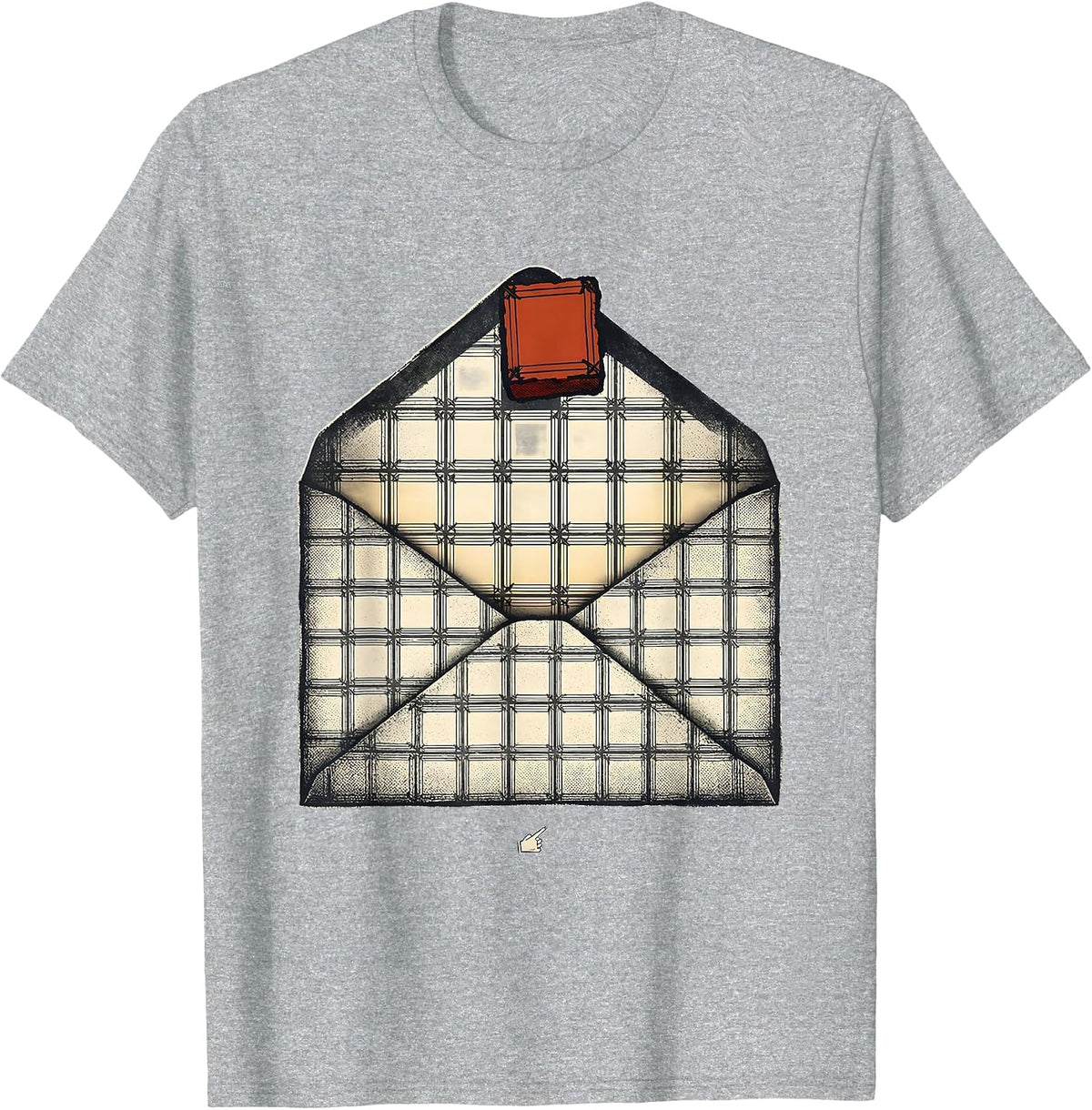 Men's Periodic Table Envelope Wood Type Letterpress Science Humor T-Shirt - Heather Grey