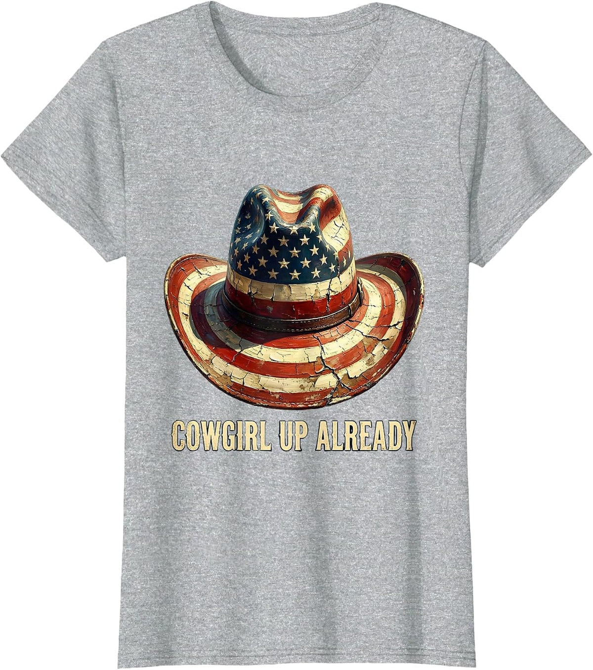Cowgirl Up Already Western Rodeo Design T-Shirt - Heather Grey