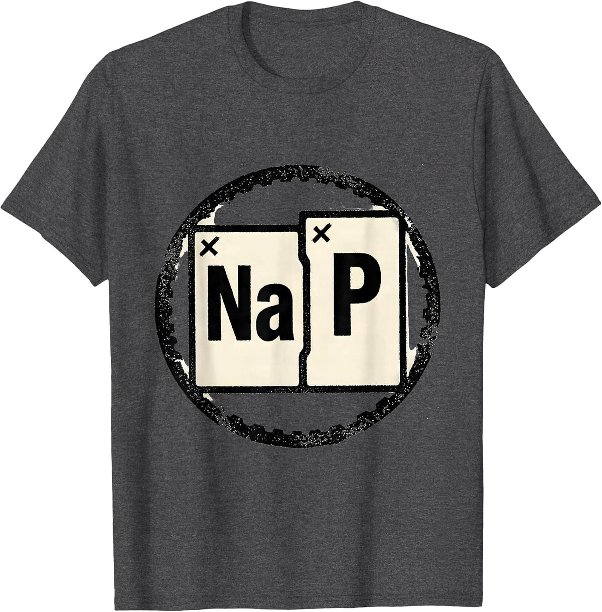 NaP Rubber Stamp Funny Science Nerd Periodic Table Element T-Shirt - Dark Heather Grey