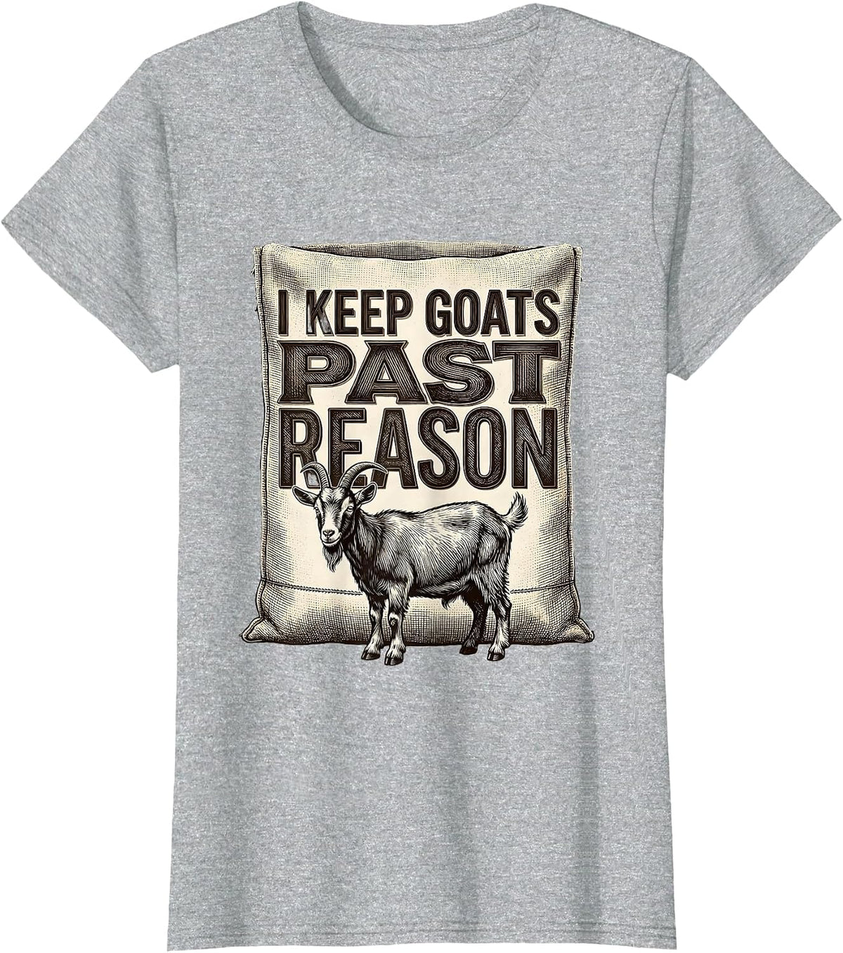 I Keep Goats Past Reason Funny Goat Farmer Goat Lover Gift T-Shirt - Heather Grey