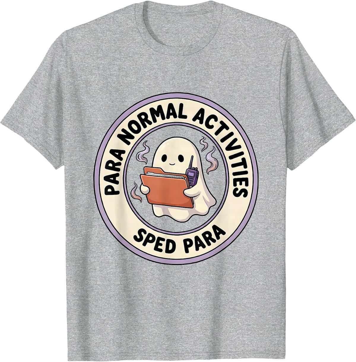 Men's Para Normal Activities SPED Para Ghost Funny T-Shirt - Heather Grey