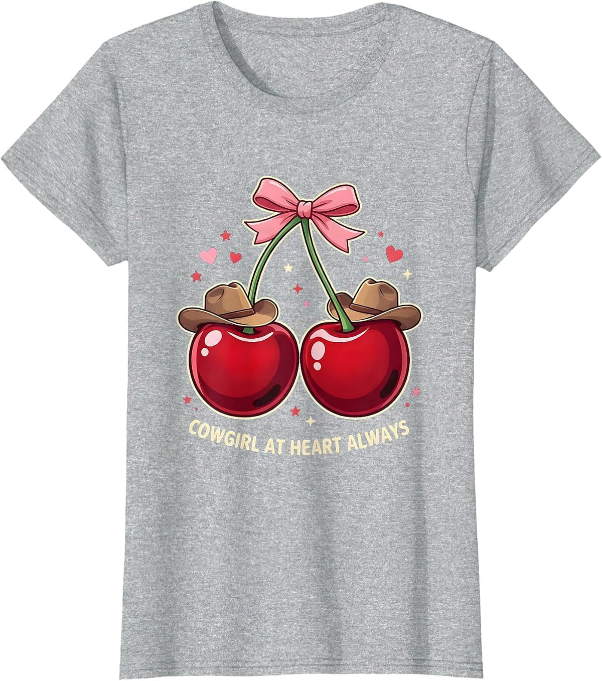 Cowgirl At Heart Always Western Design T-Shirt - Heather Grey