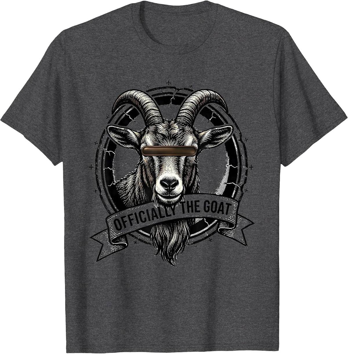 Officially The Goat Funny Goat Humor Animal Lover Novelty T-Shirt - Dark Heather Grey