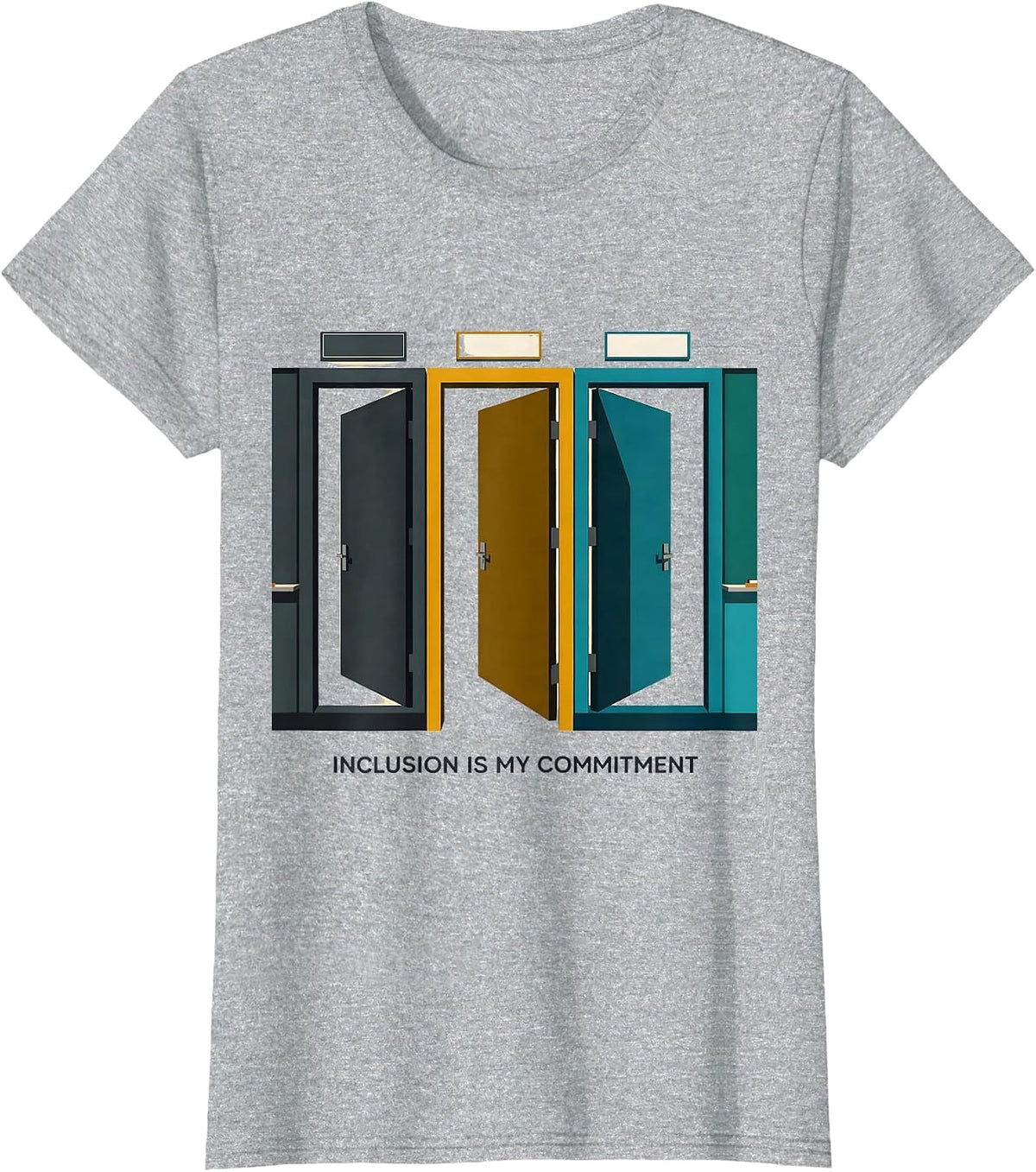 Women's Inclusion Is My Commitment Midcentury Modern Special T-Shirt - Heather Grey
