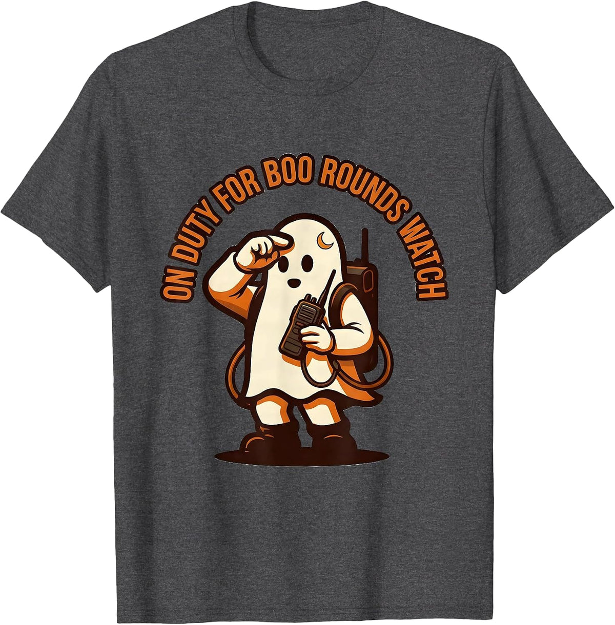 Men's On Duty For Boo Rounds Watch Spooky Para Teacher Aide T-Shirt - Dark Heather Grey