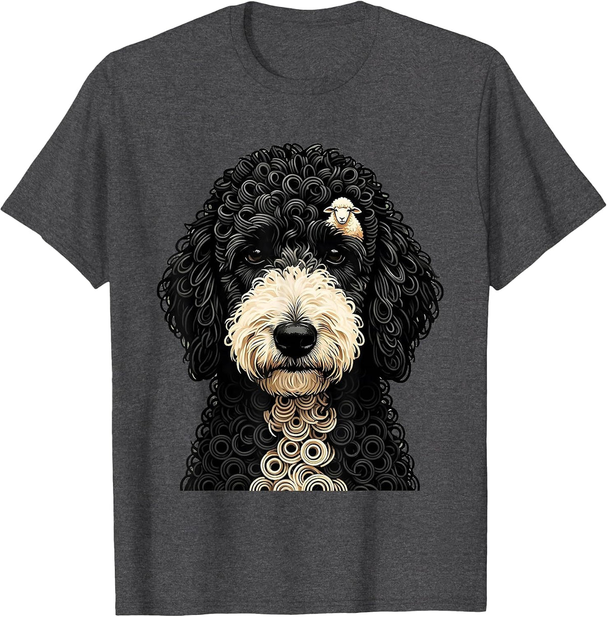 Men's Sheepadoodle Minimalist Breed Humor Dog Lover T-Shirt - Dark Heather Grey