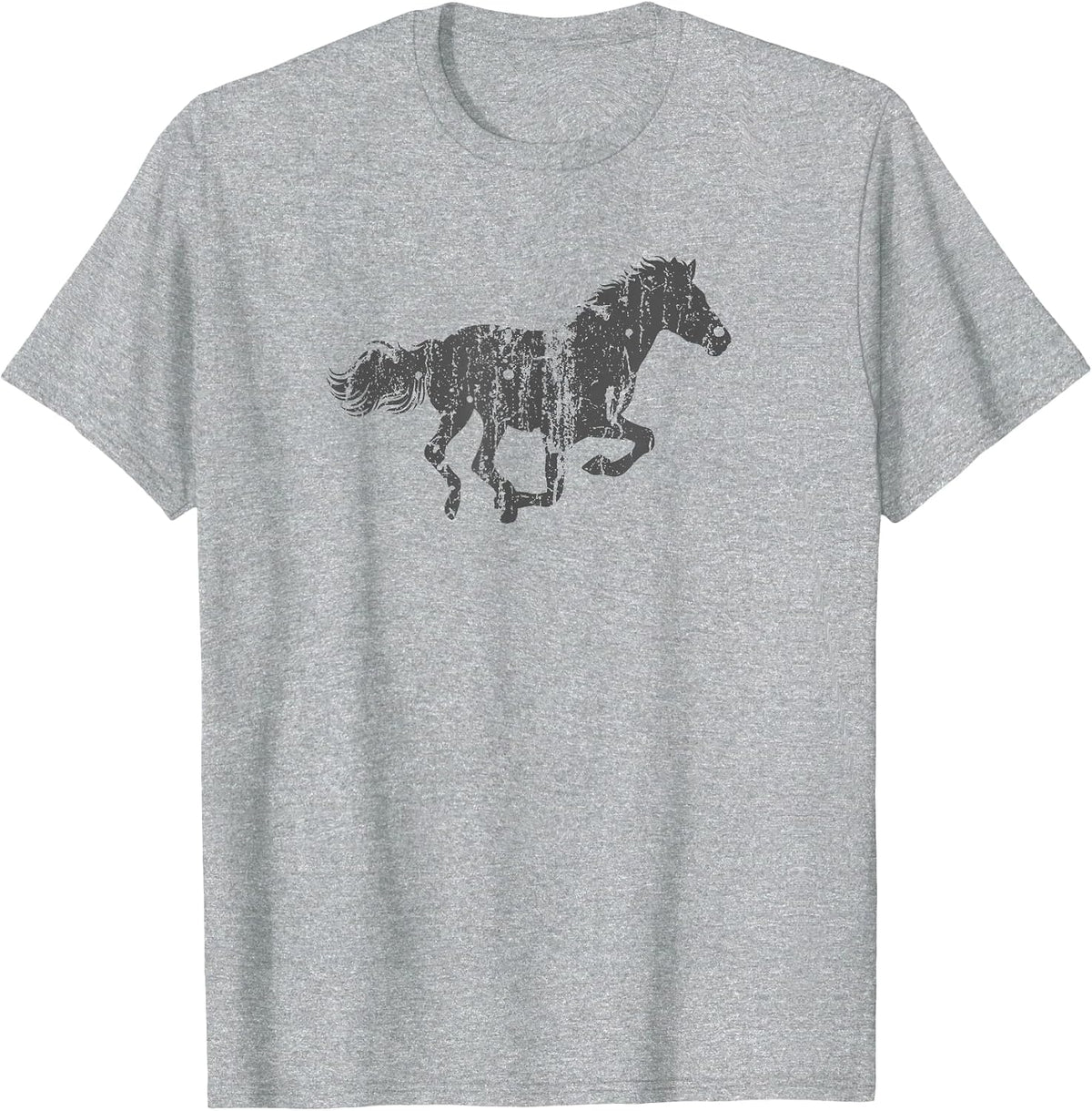 Horse Vintage Design - Horse Print T-Shirt - Heather Grey