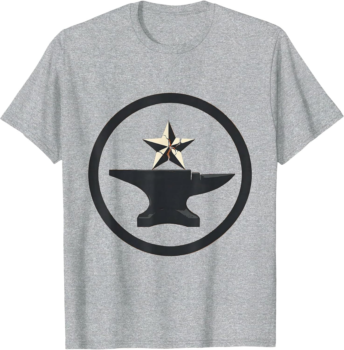 Men's Star Forged on Anvil Blacksmith Graphic T-Shirt - Heather Grey