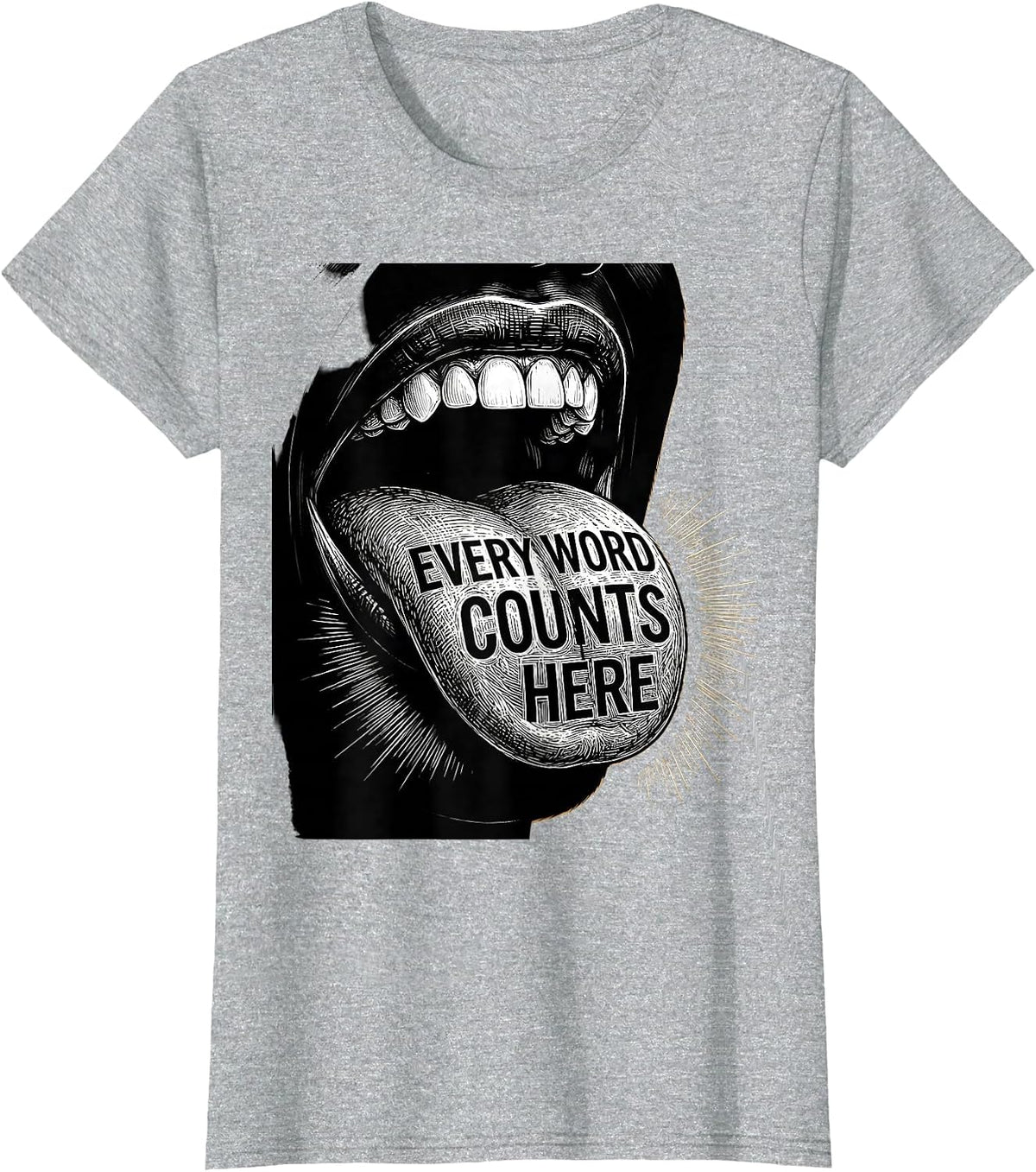 Every Word Counts Speech Therapy Design T-Shirt - Heather Grey
