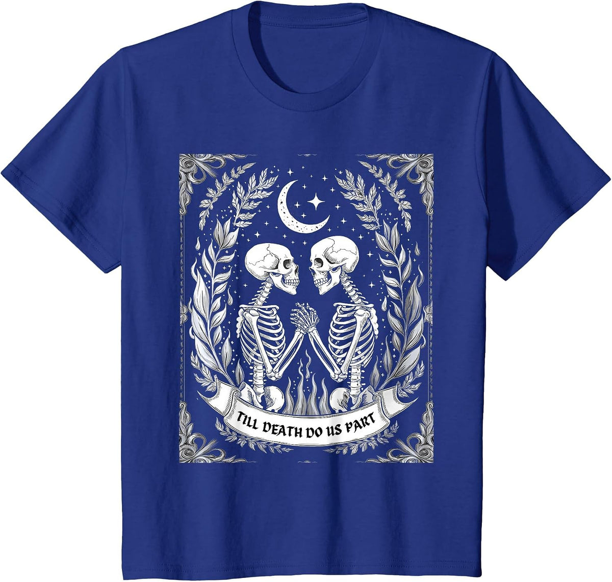 Till Death Do Us Part Spooky Season Happy Halloween Skeleton T-Shirt - Royal Blue