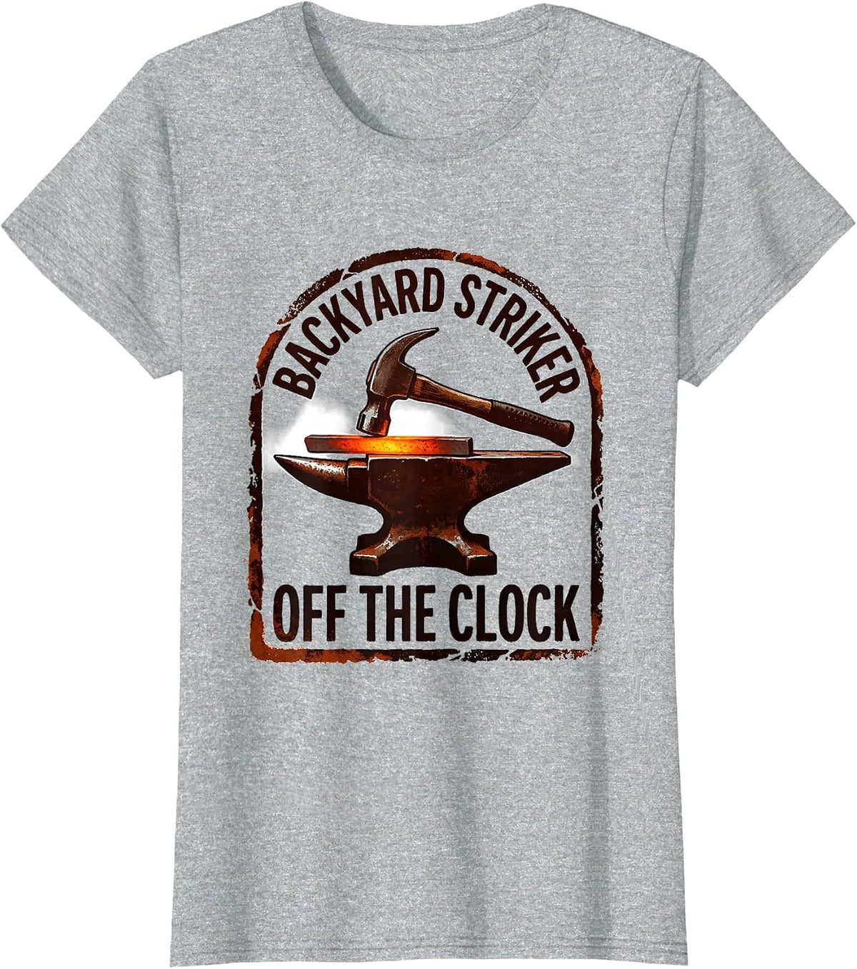 Backyard Striker Off The Clock Funny Blacksmith Gift T-Shirt - Heather Grey