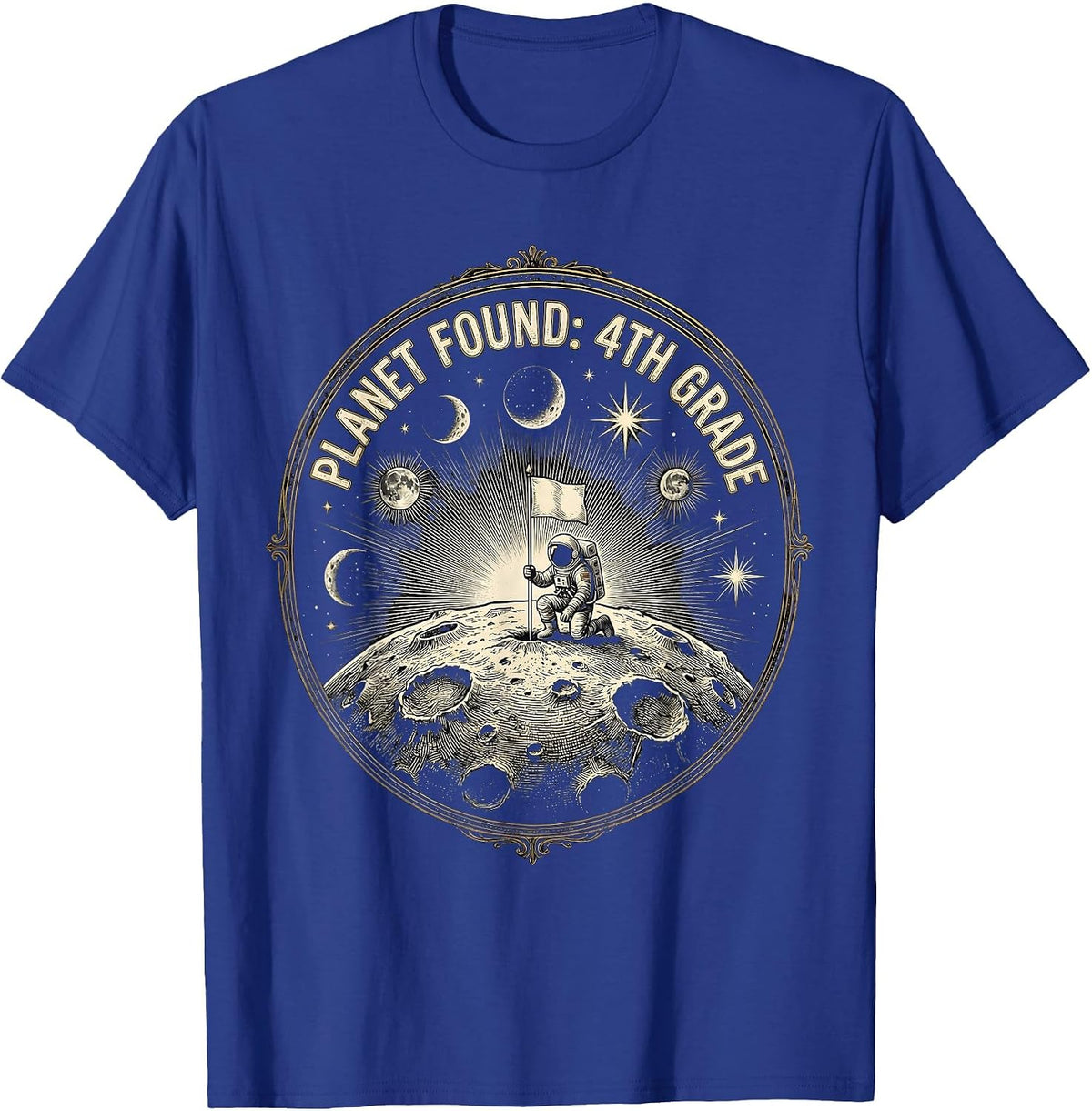 Planet Found: 4th Grade Cute Astronaut Back To School T-Shirt - Royal Blue