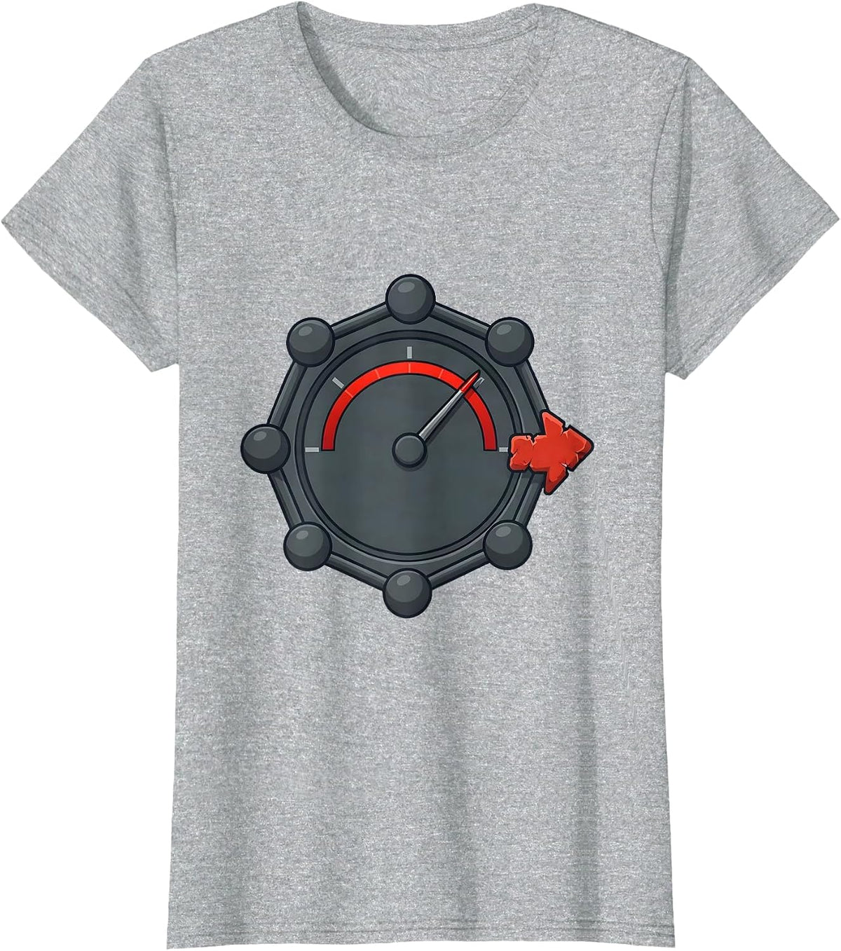 Pressure Gauge Molecular Ring Editorial Conceptual Science T-Shirt - Heather Grey