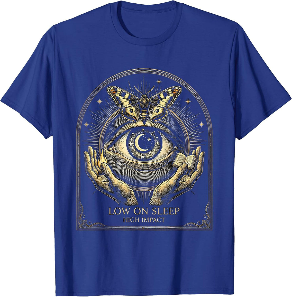 Men's Low on Sleep High Impact Teacher Life Design T-Shirt - Royal Blue