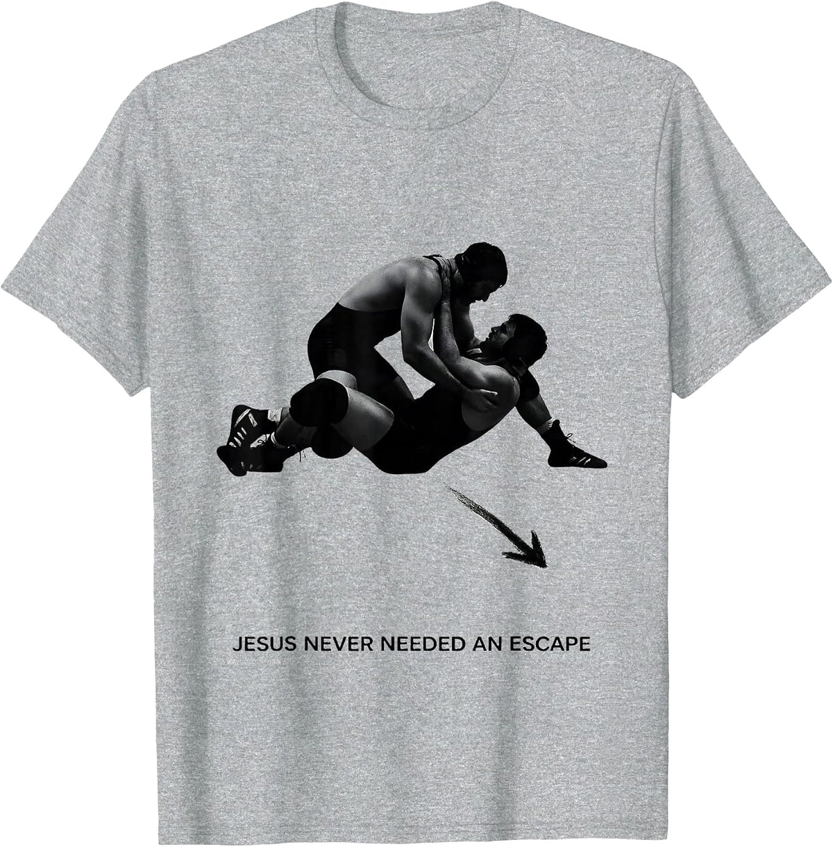 Men's Jesus Never Needed An Escape Christian Wrestling Youth T-Shirt - Heather Grey