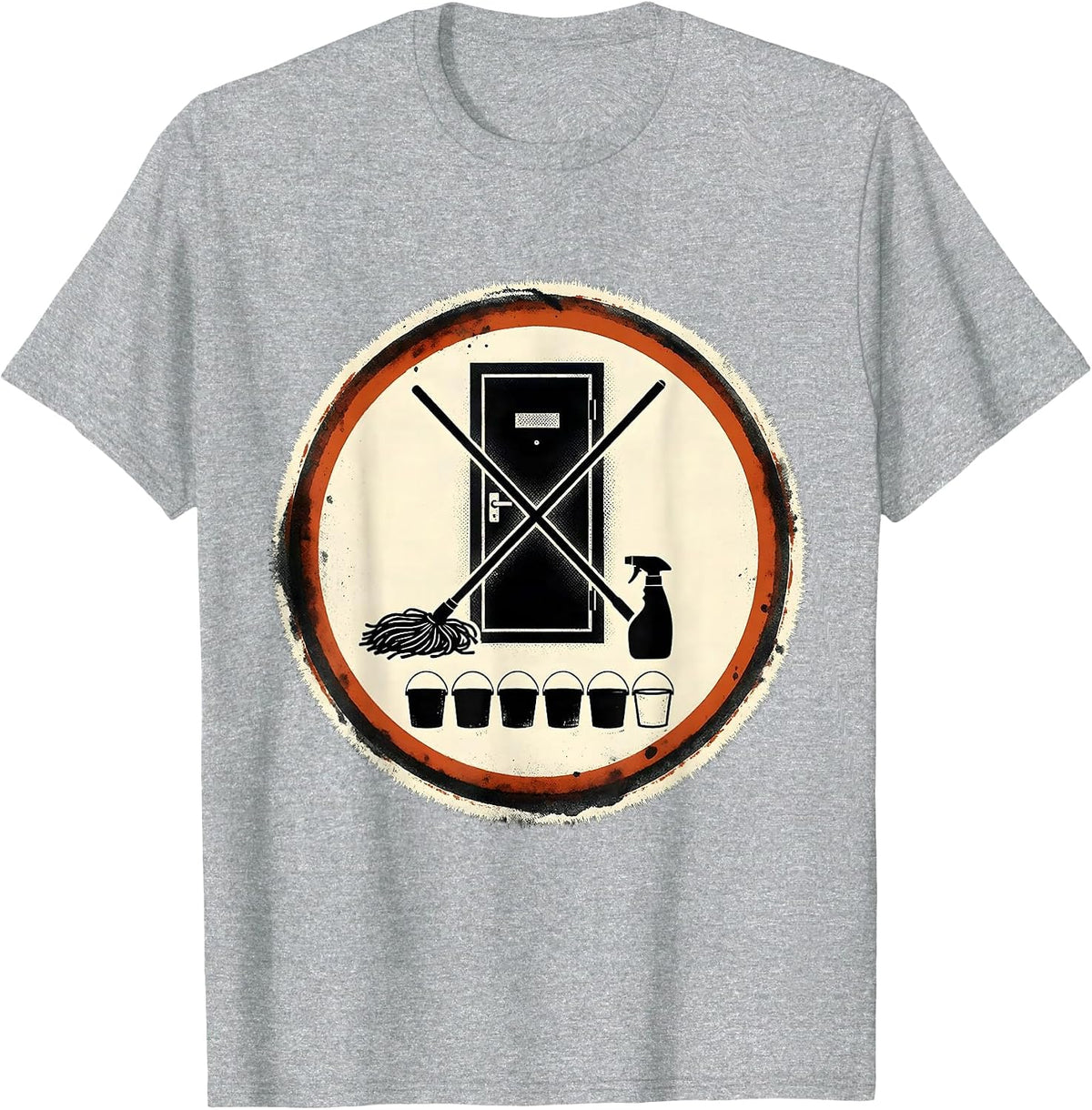 Men's Janitor Closet Badge Custodian Appreciation Humor T-Shirt - Heather Grey