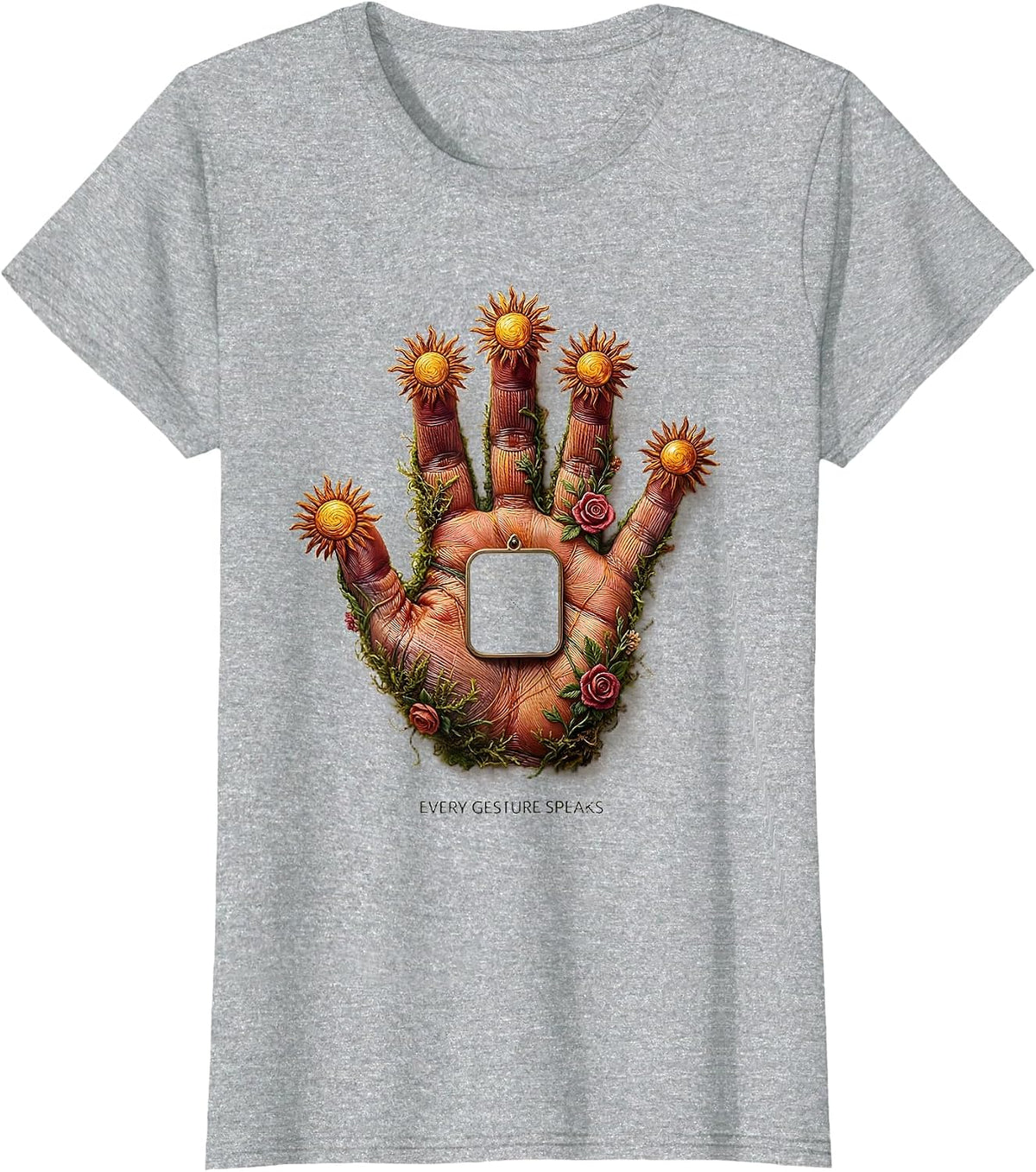 Women's Every Gesture Speaks Cute Speech Language Pathologist SLP T-Shirt - Heather Grey