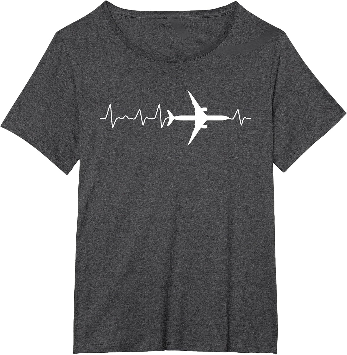 Aeroplane Heartbeat Pilots T-Shirt - Dark Heather Grey