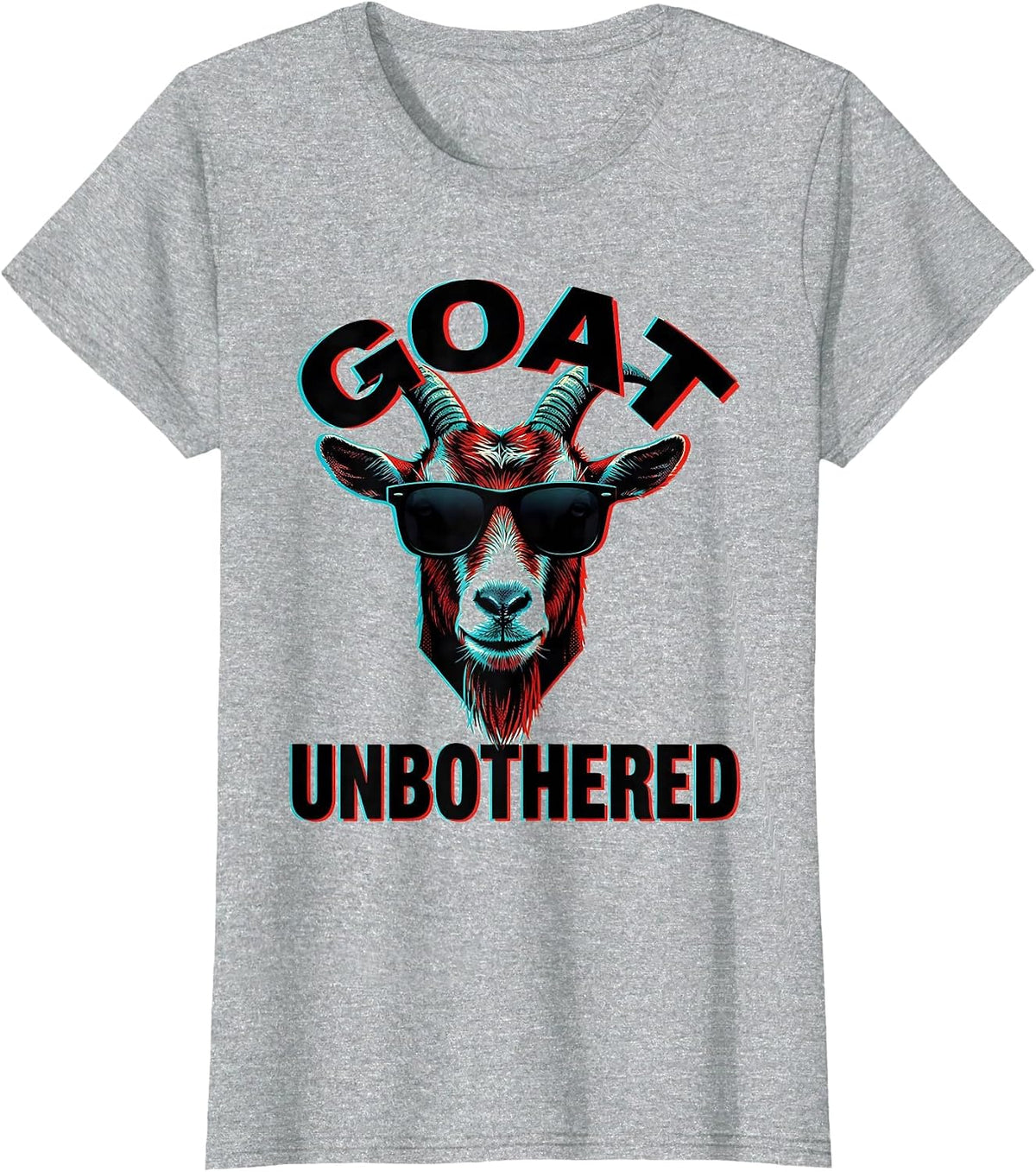 GOAT Unbothered Pop Art Goat Lover Animal Humor T-Shirt - Heather Grey