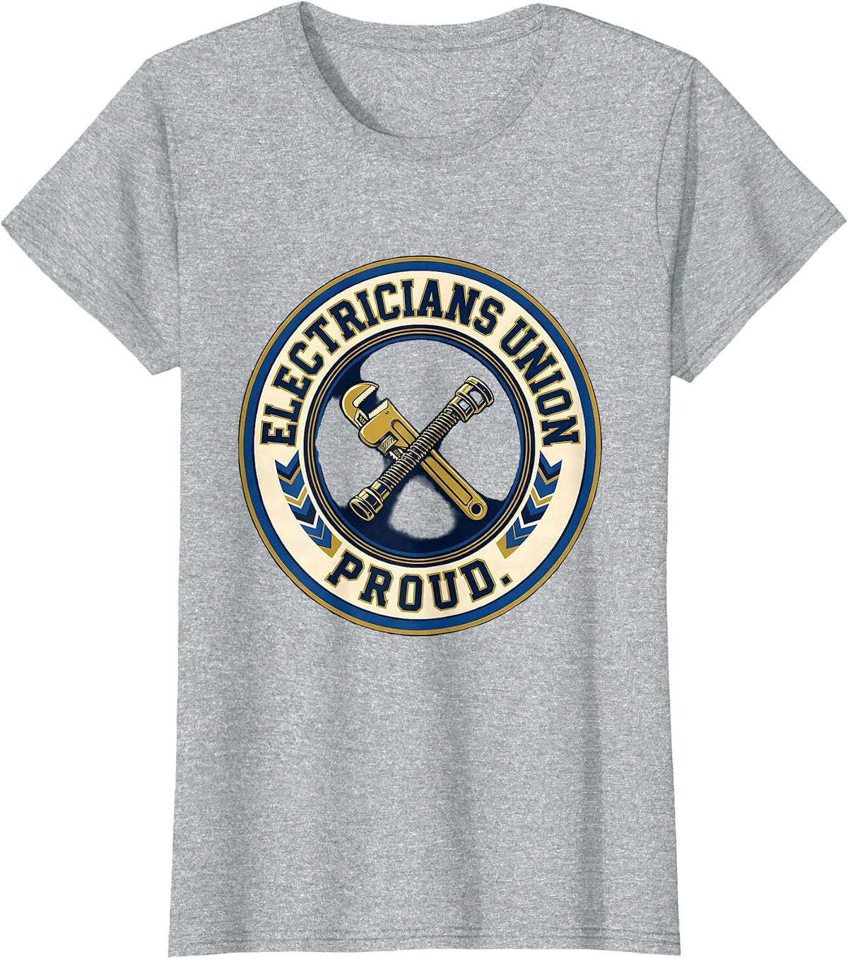 Electricians Union Proud Skilled Trades Labor Solidarity T-Shirt - Heather Grey