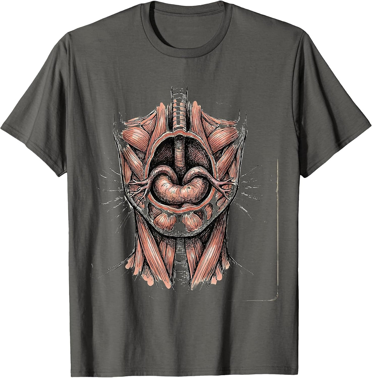 Anatomical Vocal Cords Glowing Speech Therapy Design T-Shirt - Asphalt Grey