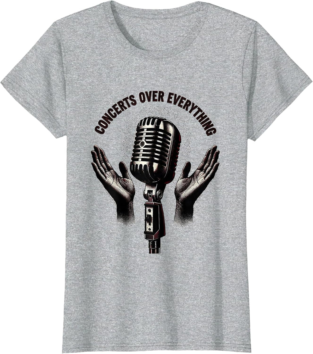Concerts Over Everything Music Lover Design T-Shirt - Heather Grey