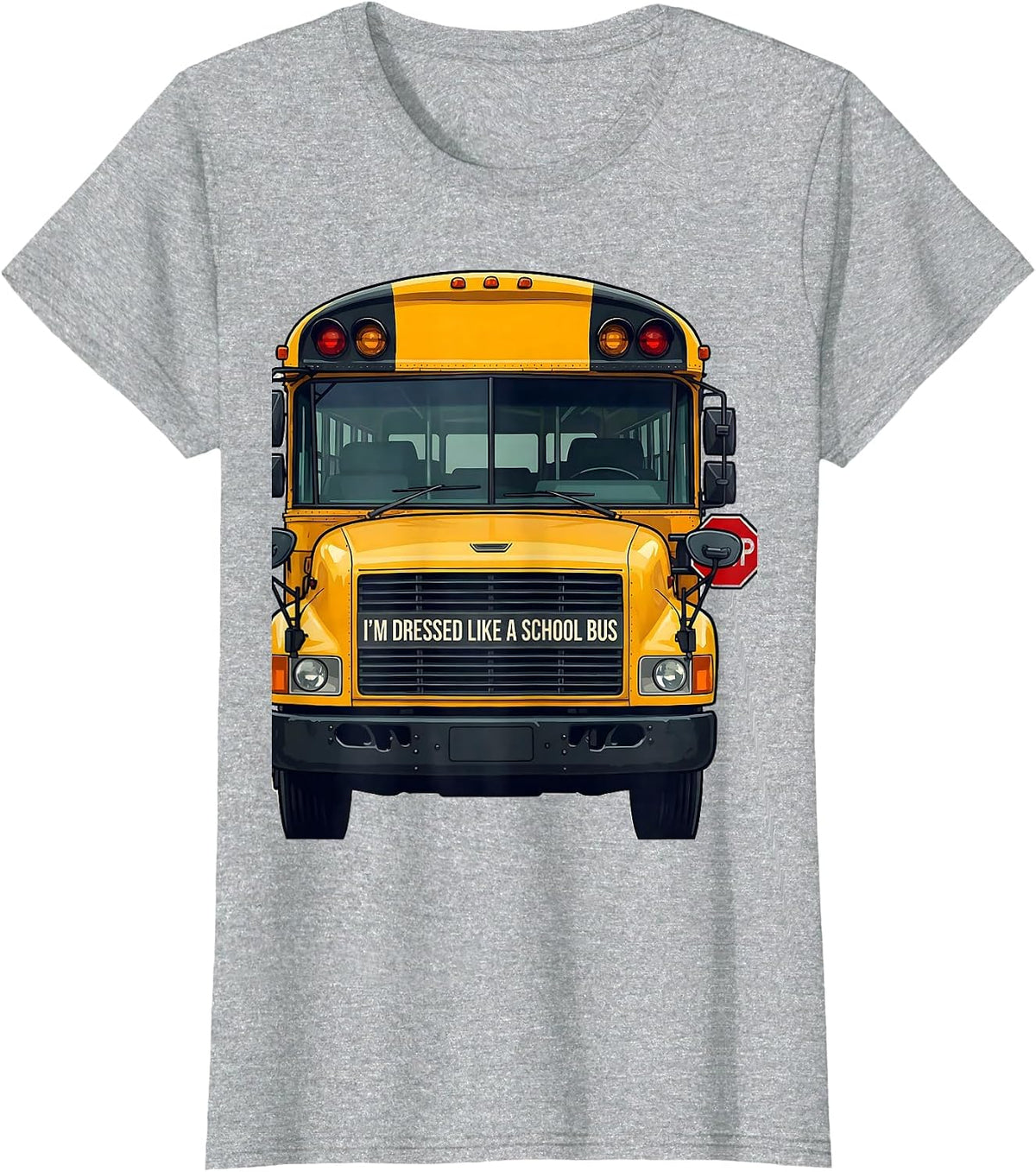 I'm Dressed Like A School Bus Funny Halloween Costume T-Shirt - Heather Grey