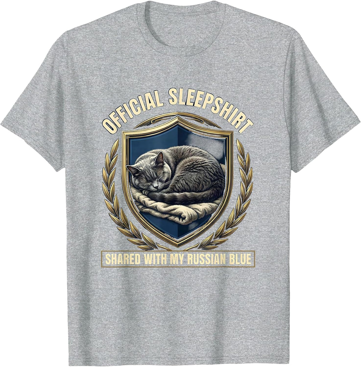 Men's Official Sleepshirt, Shared With My Russian Blue Cat Lover T-Shirt - Heather Grey