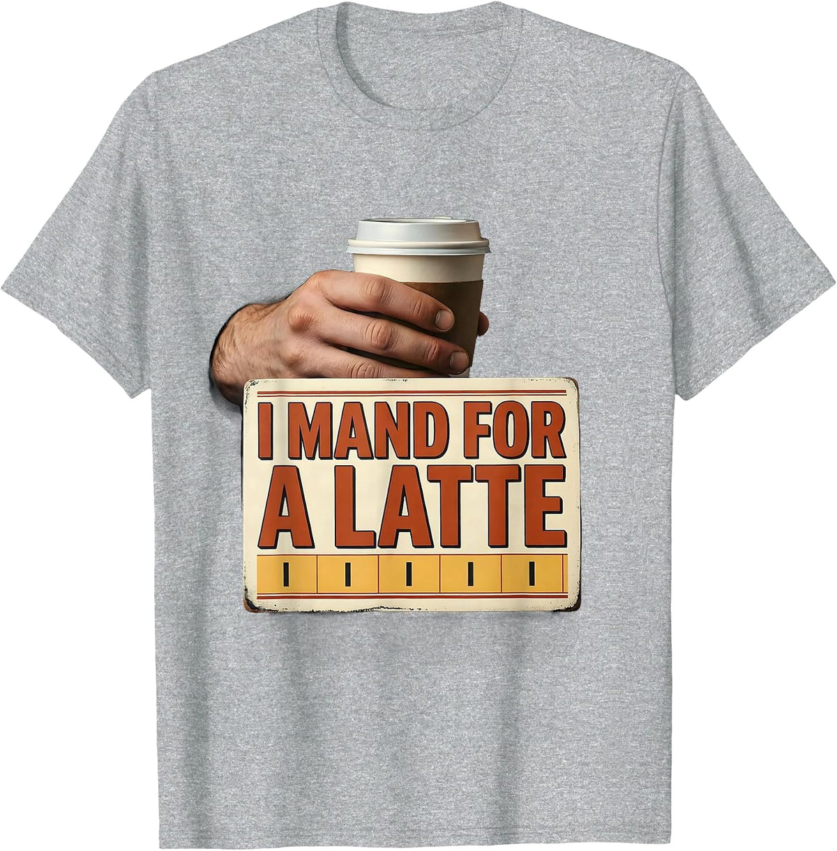 Men's I Mand For A Latte Funny ABA RBT Behavior Therapist T-Shirt - Heather Grey