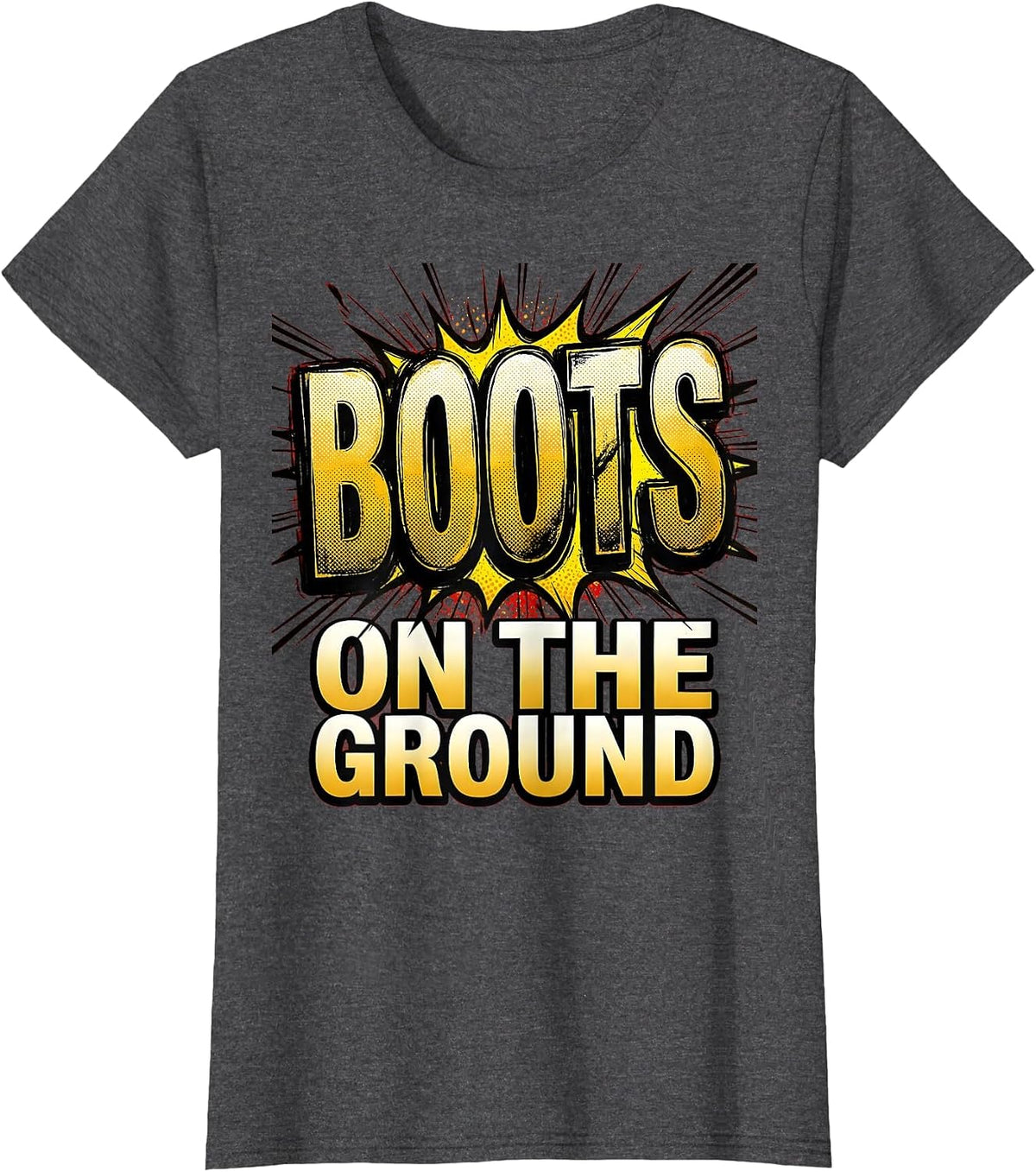Women's Boots on the Ground Cowgirl Western Design T-Shirt - Dark Heather Grey