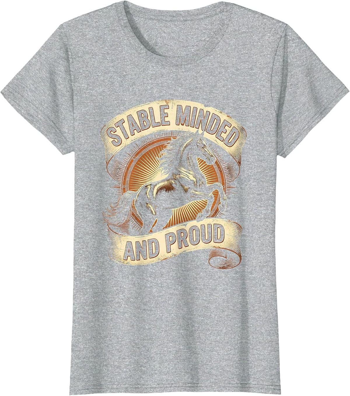 Stable Minded and Proud Horse Lover Design T-Shirt - Heather Grey